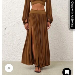 Zimmerman illuminate Elegant Brown Maxi Skirt size S